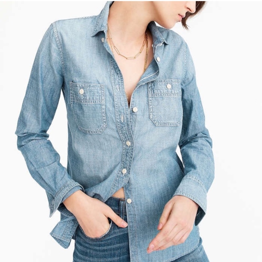 J. Crew Light Blue/Chambray Button-Down Shirt